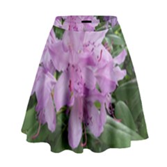 Purple Rhododendron Flower High Waist Skirt by picsaspassion