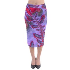 Freaky Friday Red  Lilac Midi Pencil Skirt by Fractalworld