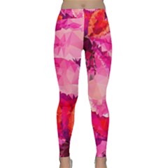 Geometric Magenta Garden Yoga Leggings  by DanaeStudio
