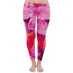 Geometric Magenta Garden Winter Leggings  by DanaeStudio