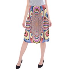 Pastel Shades Ornamental Flower Midi Beach Skirt by designworld65