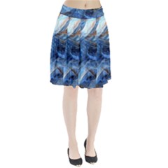 Blue Colorful Abstract Design  Pleated Skirt by designworld65