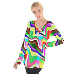 Irritation Colorful Dream Women s Tie Up Tee by designworld65