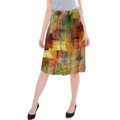 Indian Summer Funny Check Midi Beach Skirt by designworld65