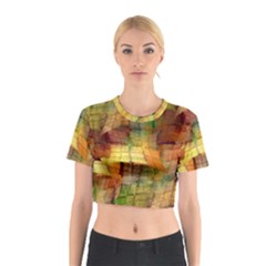 Indian Summer Funny Check Cotton Crop Top by designworld65