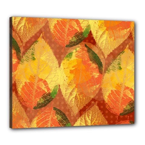 Fall Colors Leaves Pattern Canvas 24  X 20  by DanaeStudio