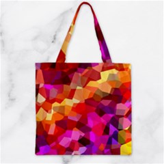 Geometric Fall Pattern Zipper Grocery Tote Bag by DanaeStudio
