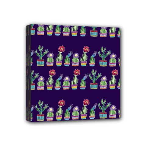 Cute Cactus Blossom Mini Canvas 4  X 4  by DanaeStudio