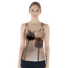Withered Globe Thistle In Autumn Macro Racer Back Sports Top by wsfcow