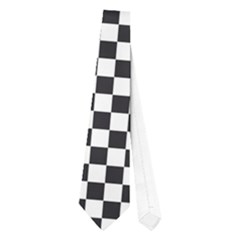 Sports Racing Chess Squares Black White Neckties (one Side)  by EDDArt