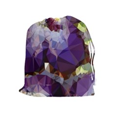 Purple Abstract Geometric Dream Drawstring Pouches (extra Large) by DanaeStudio