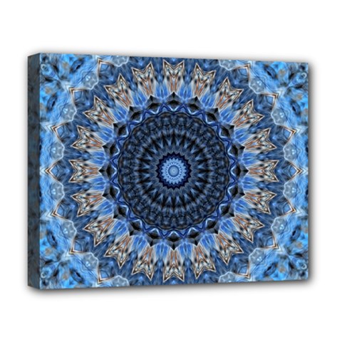 Feel Blue Mandala Deluxe Canvas 20  X 16   by designworld65