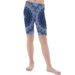 Feel Blue Mandala Kids  Mid Length Swim Shorts by designworld65