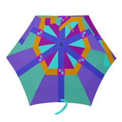 Right Angle Squares Stripes Cross Colored Mini Folding Umbrellas by EDDArt