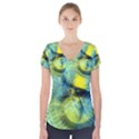 Light Blue Yellow Abstract Fractal Short Sleeve Front Detail Top View1