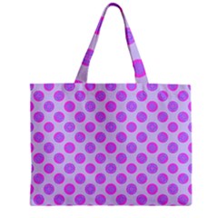 Pastel Pink Mod Circles Zipper Mini Tote Bag by BrightVibesDesign