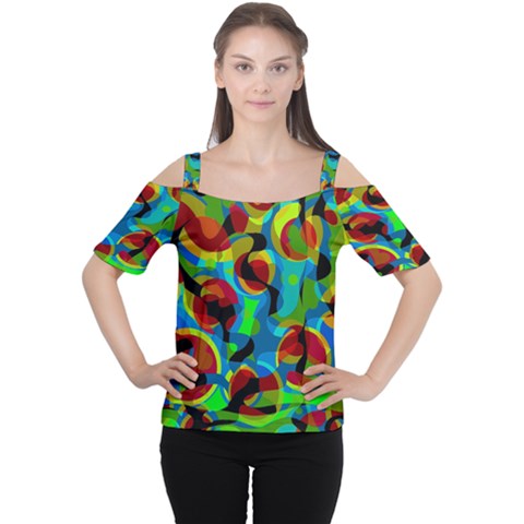 Colorful Smoothie  Women s Cutout Shoulder Tee by Valentinaart