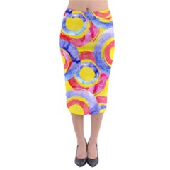 Blue And Pink Dream Midi Pencil Skirt by DanaeStudio