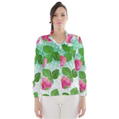 Cute Strawberries Pattern Wind Breaker (women) by DanaeStudio