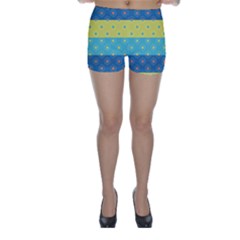 Hexagon And Stripes Pattern Skinny Shorts by DanaeStudio