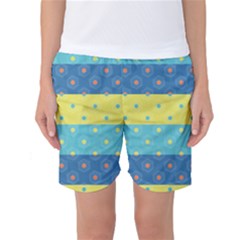 Hexagon And Stripes Pattern Women s Basketball Shorts by DanaeStudio
