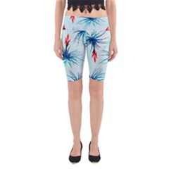 Tillansia Flowers Pattern Yoga Cropped Leggings by DanaeStudio