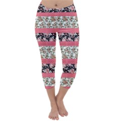 Cute Flower Pattern Capri Winter Leggings  by Brittlevirginclothing