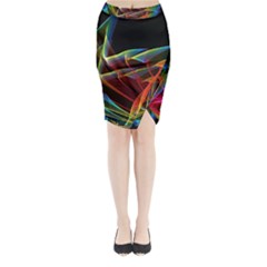 Dancing Northern Lights, Abstract Summer Sky  Midi Wrap Pencil Skirt by DianeClancy