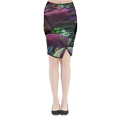 Creation Of The Rainbow Galaxy, Abstract Midi Wrap Pencil Skirt by DianeClancy