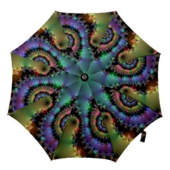 Satin Rainbow, Spiral Curves Through The Cosmos Hook Handle Umbrellas (small) by DianeClancy