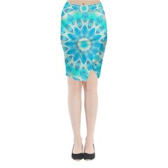 Blue Ice Goddess, Abstract Crystals Of Love Midi Wrap Pencil Skirt by DianeClancy