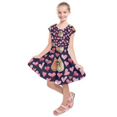 Crazy Cat Love Kids  Short Sleeve Dress by BubbSnugg