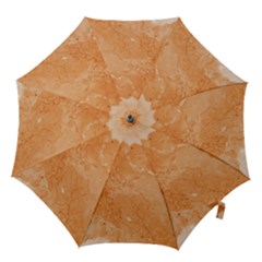 Rose Gold Marble Stone Print Hook Handle Umbrellas (medium) by Dushan
