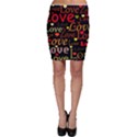 Love pattern 3 Bodycon Skirt View1