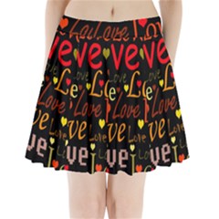 Love Pattern 3 Pleated Mini Skirt by Valentinaart