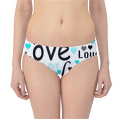 Love Pattern - Cyan Hipster Bikini Bottoms by Valentinaart