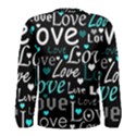 Valentine s day pattern - cyan Men s Long Sleeve Tee View2