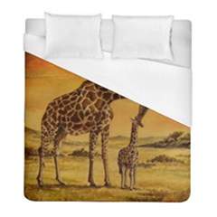 Giraffe Mother & Baby Duvet Cover (full/ Double Size) by ArtByThree