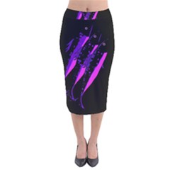 Purple Fish Velvet Midi Pencil Skirt by Valentinaart