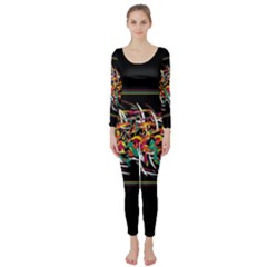 Colorful Barbwire  Long Sleeve Catsuit by Valentinaart