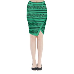 Green Barbwire Midi Wrap Pencil Skirt by Valentinaart