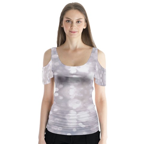 Light Circles, Rouge Aquarel Painting Butterfly Sleeve Cutout Tee  by picsaspassion
