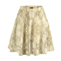 Light Circles, Brown Yellow Color High Waist Skirt by picsaspassion