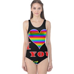 I Love You One Piece Swimsuit by Valentinaart