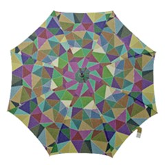 Colorful Triangles, Pencil Drawing Art Hook Handle Umbrellas (medium) by picsaspassion