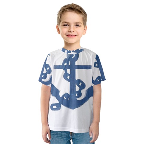 Blue Anchor,  Aquarel Painting Art Kids  Sport Mesh Tee by picsaspassion