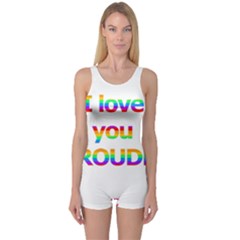 Proudly Love One Piece Boyleg Swimsuit by Valentinaart