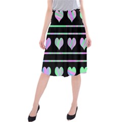 Pastel Harts Pattern Midi Beach Skirt by Valentinaart