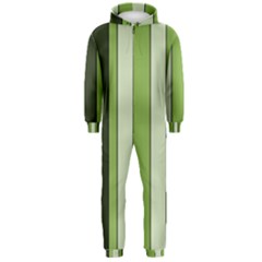 Greenery Stripes Pattern 8000 Vertical Stripe Shades Of Spring Green Color Hooded Jumpsuit (men)  by yoursparklingshop