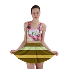 Elegant Shades Of Primrose Yellow Brown Orange Stripes Pattern Mini Skirt by yoursparklingshop